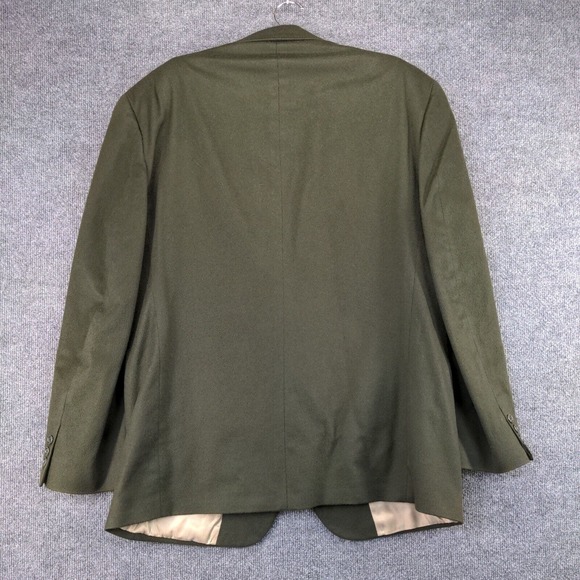 Neiman Marcus Men's Blazer Jacket Green Size Actual 44x32 100% Cashmere - Picture 3 of 13